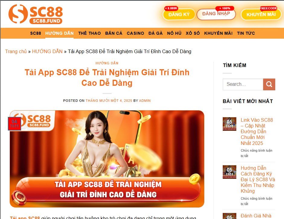 Tải app SC88 thông qua trang hướng dẫn của nhà cái